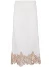 Fabiana Filippi Pencil Skirt With Lace Band In White