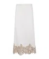 Fabiana Filippi Platinum Wool Blend Lace Band Pencil Skirt In White