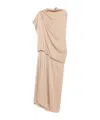 Fabiana Filippi Draped High-neck Midi Dress In Neutral