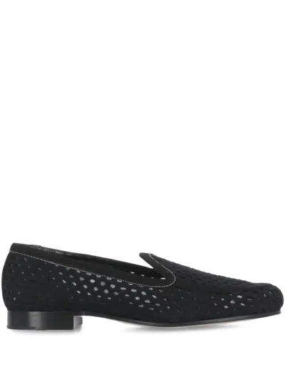 Fabiana Filippi Perforated Leather Loafers In Black
