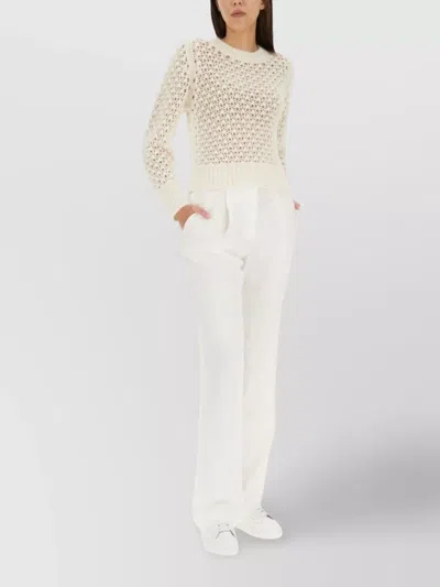 FABIANA FILIPPI PERFORATED MESH CREW NECK KNITWEAR