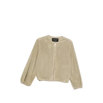 Fabiana Filippi Perforated-design Zip-up Jacket In Neutral