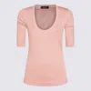 Fabiana Filippi Pink Cotton T-shirt In Fard