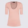 Fabiana Filippi Pink Cotton T-shirt In Fard