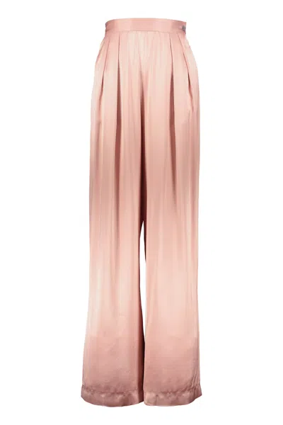 Fabiana Filippi Pink Flare Trousers In Rosa Medio