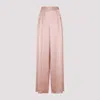 Fabiana Filippi Pleated Wide-leg Satin Trousers In Pink & Purple
