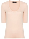 Fabiana Filippi Beaded-trim Stretch-cotton Top In Pink