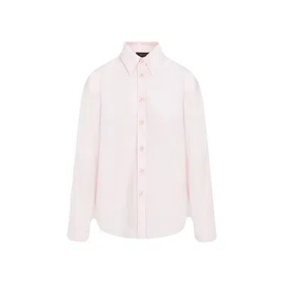 Fabiana Filippi Pink Peony Cotton Shirt In White
