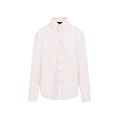 Fabiana Filippi Pink Peony Cotton Shirt In White