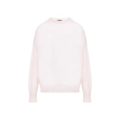 Fabiana Filippi Pink Peony Mohair Pullover In White