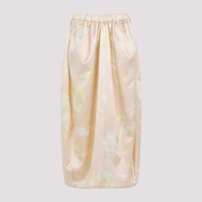 FABIANA FILIPPI PINK SILK MIDI SKIRT