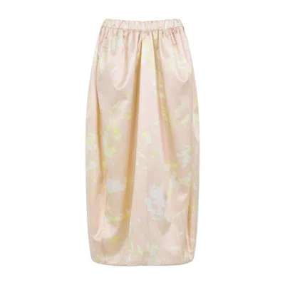 Fabiana Filippi Pink Silk Midi Skirt