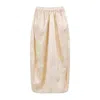 Fabiana Filippi Silk Midi Skirt Floral Pattern In Neutrals