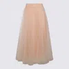 Fabiana Filippi High Waist Tulle Midi Skirt In Powder