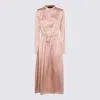 Fabiana Filippi Pink Viscose Maxi Dress In Pink