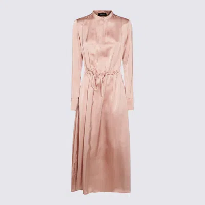 Fabiana Filippi Pink Viscose Maxi Dress In Fard