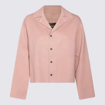 Fabiana Filippi Merino Wool Cropped Jacket In Pink