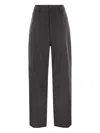 Fabiana Filippi 5-pocket Virgin Wool Pinstripe Trousers In Animal Print