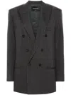 Fabiana Filippi Pinstriped Double-breasted Blazer Blazer And Suits Gray In Grey