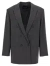 Fabiana Filippi Pinstriped Double-breasted Blazer Blazer And Suits Gray