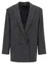 Fabiana Filippi Pinstriped Double-breasted Blazer Blazer And Suits Gray In Gray