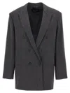 Fabiana Filippi Pinstriped Double-breasted Blazer Blazer And Suits Gray In Gray