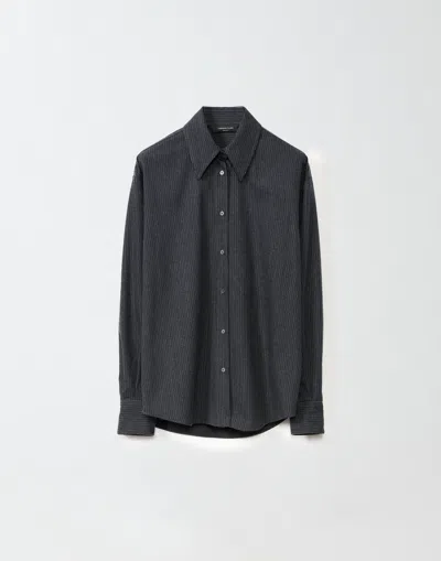 Fabiana Filippi Pinstriped Flannel Shirt In Grey