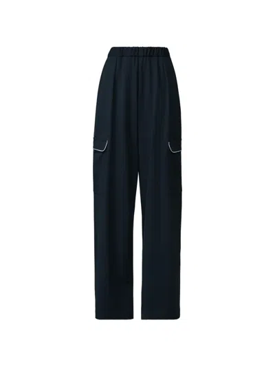 Fabiana Filippi Piped-trim Cargo Pants In Blue