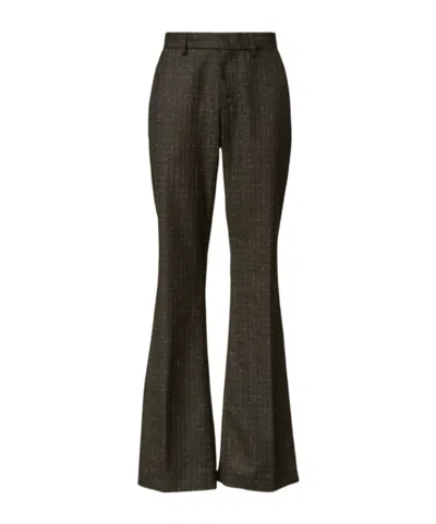 Fabiana Filippi Plaid Flared Trousers In Brown