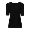 Fabiana Filippi Versatile Ribbed Jersey Top In Black
