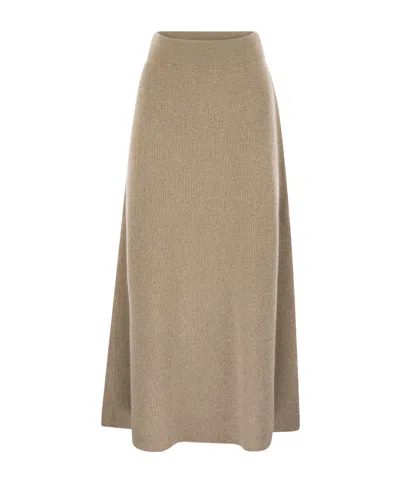 FABIANA FILIPPI PLATINUM AND LUREX LONG SKIRT