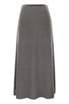 Fabiana Filippi Platinum And Lurex Long Skirt In Gray