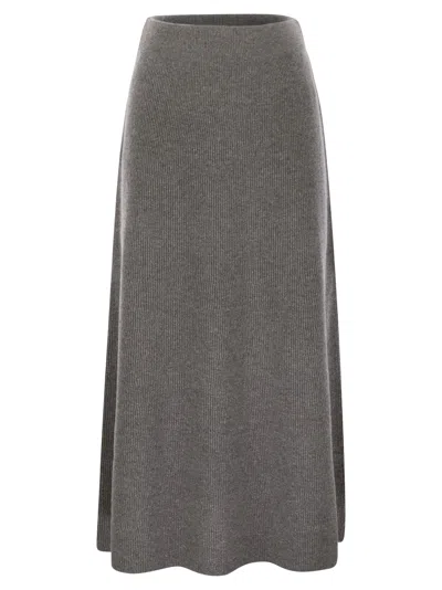 FABIANA FILIPPI PLATINUM AND LUREX LONG SKIRT