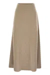 Fabiana Filippi Platinum And Lurex Long Skirt In Brown