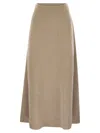 Fabiana Filippi Platinum And Lurex Long Skirt In Sand