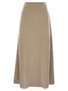 Fabiana Filippi Platinum And Lurex Long Skirt In Sand
