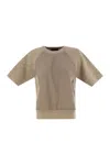 Fabiana Filippi Platinum And Lurex Short-sleeved Jersey In Brown