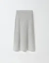 Fabiana Filippi Midi Knit Skirt With Tweed Effect In Grey