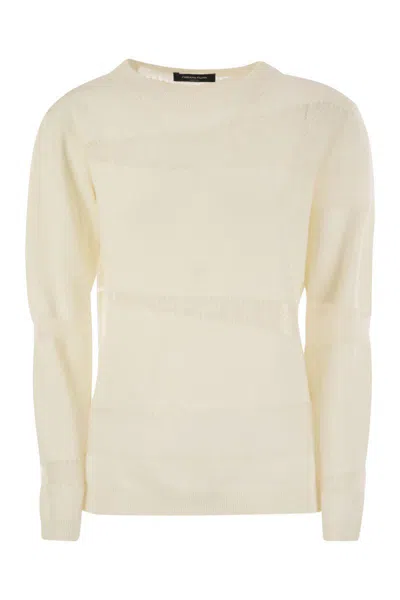 Fabiana Filippi Platinum Boat Neck Sweater In Neutral