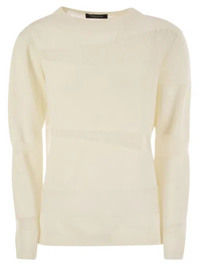 Fabiana Filippi Platinum Boat Neck Sweater In White