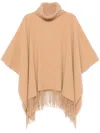 Fabiana Filippi Platinum Lucky Poncho In Brown