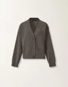 Fabiana Filippi Metallic V-neck Long Sleeve Top In Gray