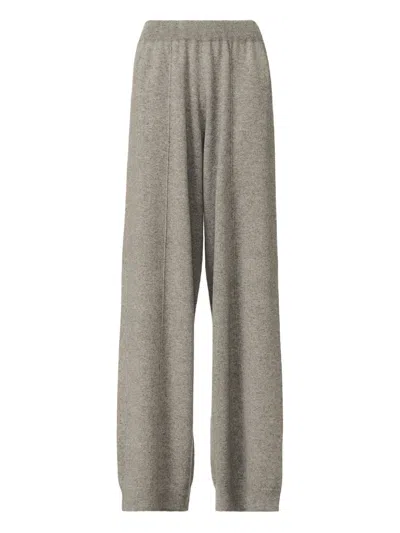 Fabiana Filippi Platinum Cashmere Wide-leg Trousers In Gray