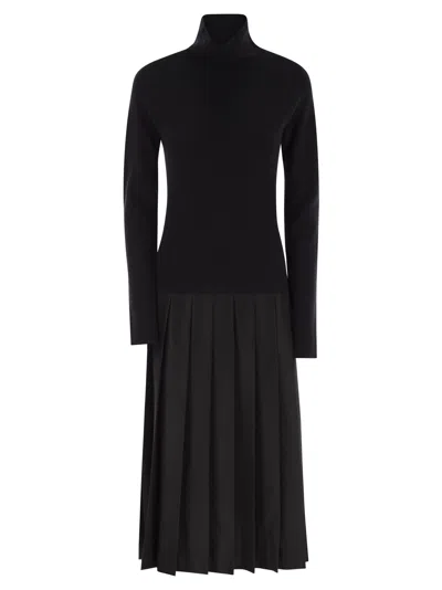 Fabiana Filippi Platinum Dress With Flannel Skirt In Black