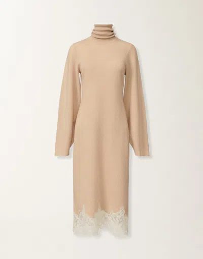 FABIANA FILIPPI PLATINUM DRESS WITH MACRAMÉ LACE