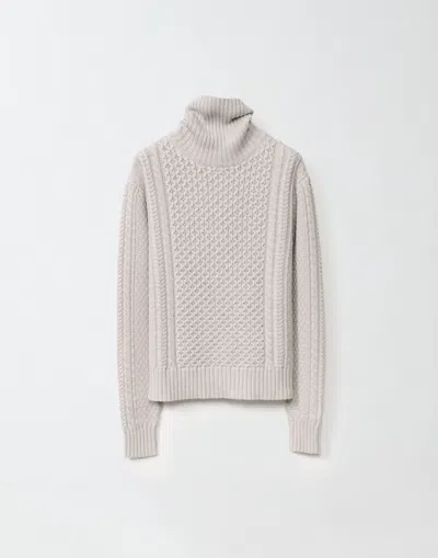 Fabiana Filippi Platinum Fisherman Sweater With Lurex In Brown