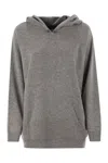 Fabiana Filippi Long-sleeves Ribbed Hoodie In Gray
