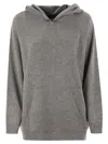 Fabiana Filippi Long-sleeves Ribbed Hoodie In Gray