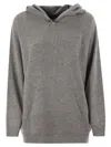 Fabiana Filippi Long-sleeves Ribbed Hoodie In Gray