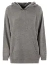 Fabiana Filippi Long-sleeves Ribbed Hoodie In Gray